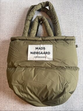 Mads Norgaard Olive Quilted Logo Tote